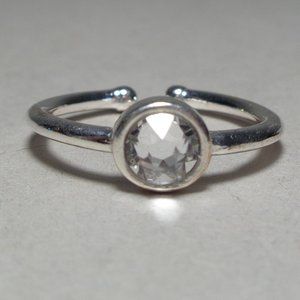 Alex and Ani APRIL BIRTHSTONE Sterling Silver Swarovski New Adjustable Ring